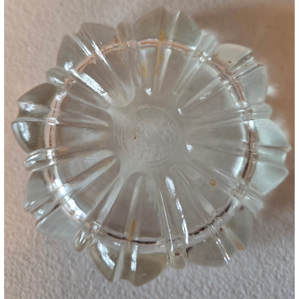 Vintage Glass Ashtray Lot Clear Amber Heavy MCM Tobacciana Barware 3pc - Picture 7 of 7